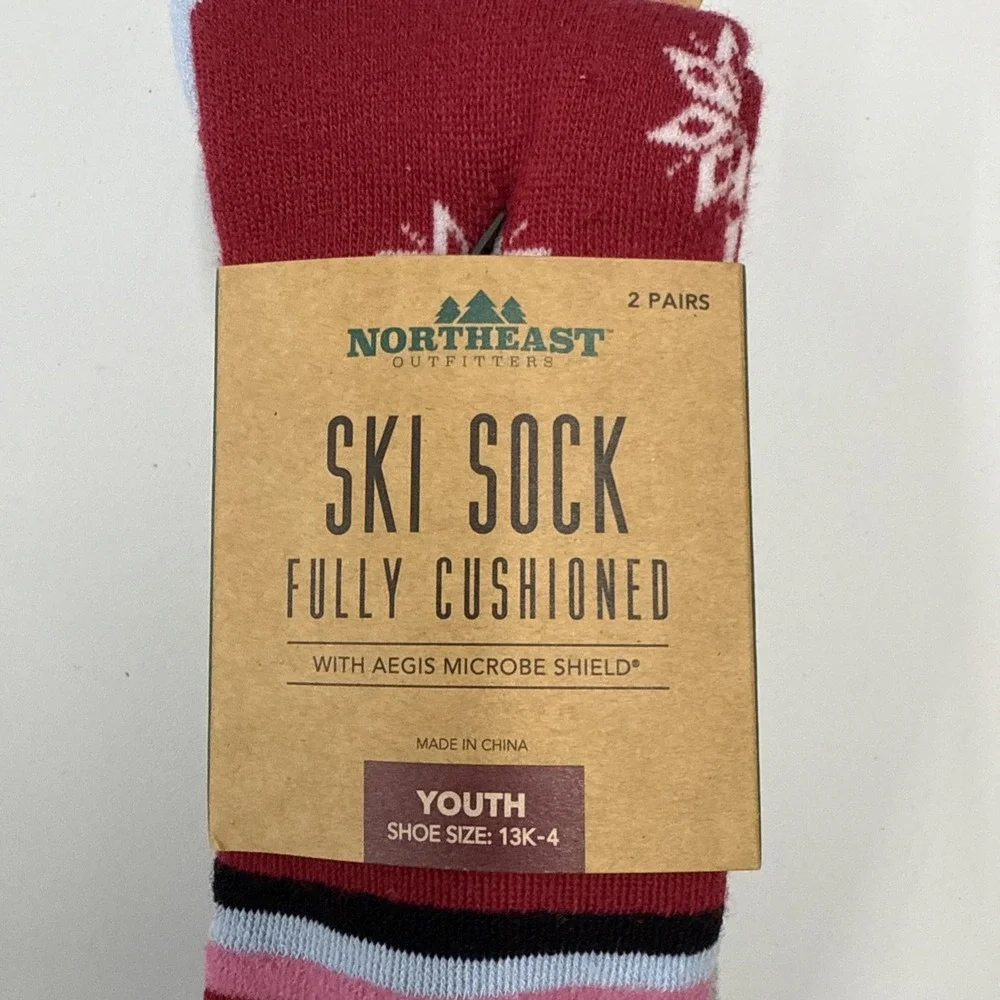 2- Northeast Outfitters 13c - 4 Youth Ski Socks Neo Snowsport Polar Bear Fully C